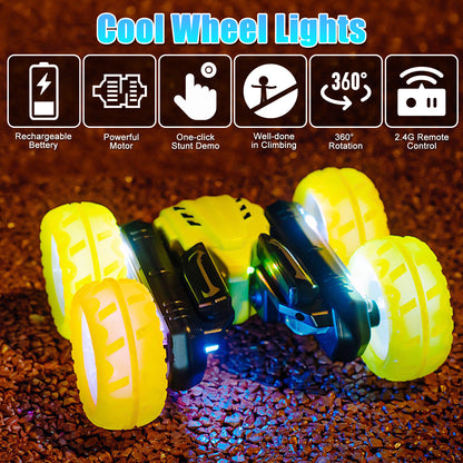 RC Car with Music & Light 360° Flips RC Stunt Car 2.4Ghz 4WD Remote Control Cars Toy for Kids Boys Girls