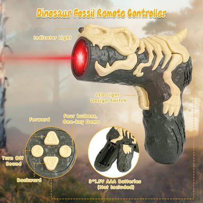 Remote Control Light Chasing Velociraptor Dinosaur Toys for Kids Boys Girls Birthday Gift Dinosaur Robot Toys for Kids 3-8 Years Old, Yellow