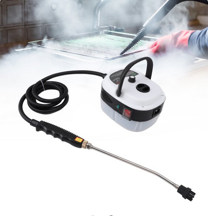 Steam Cleaner,2500W Handheld High Temperature Pressurized Steamer for Cleaning,10S Fast Heating, with 3Pcs Brush Heads for Kitchen/Furniture/Bathroom/Car,White