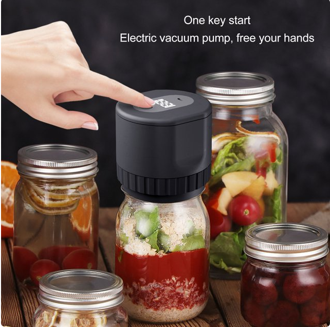 Fyydes Electric Mason Jar Vacuum Sealer Kit For Wide Mouth And Regular Mouth Mason Jars For Food Storage,Black