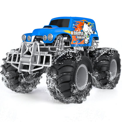 RC Cars for Water Land 1:16 Amphibious Remote Control Cars for Boys Girls 4-7, Waterproof Monster Truck All Terrain Off-Road Pool Toys Remote Control Boat Gifts for Kids Age 5 6 7 8 9 10