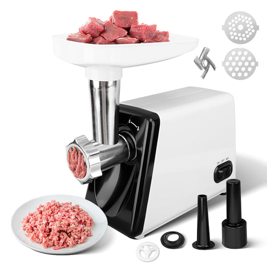 Fyydes Electric Meat Grinder, 2 Grinding Plates,Heavy Duty 2500W 3-IN-1 Stainless Steel Food Grinder & Sausage Stuffer