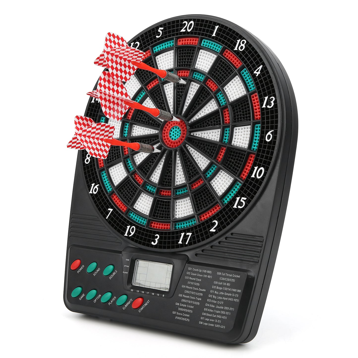 Electronic Dartboard, Electronic Soft Tip Dartboard Set With Cabinet, LCD Display Automatic Scoring Plate Dartboard Game Set