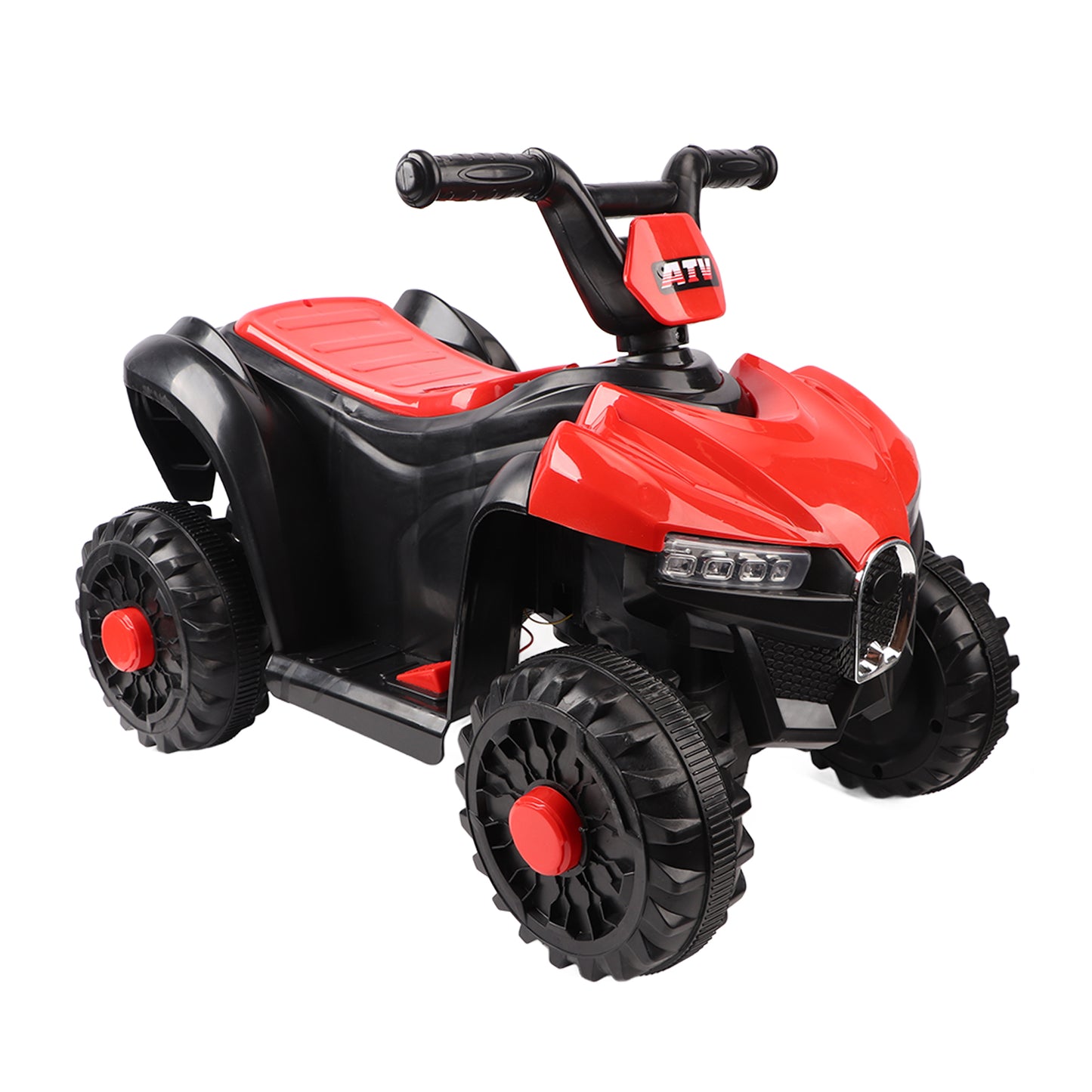 12V Ride on Toys, Kids Ride on ATV with LED Lights, Music, Horn, Electric Cars for Kids with High/Low Speed, Battery Powered Ride on Cars for Girls Boys 3-5 Years Old, Ideal Birthday Gift, Black+Red