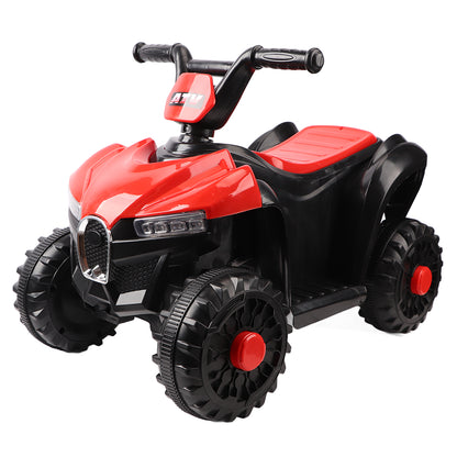 12V Ride on Toys, Kids Ride on ATV with LED Lights, Music, Horn, Electric Cars for Kids with High/Low Speed, Battery Powered Ride on Cars for Girls Boys 3-5 Years Old, Ideal Birthday Gift, Black+Red