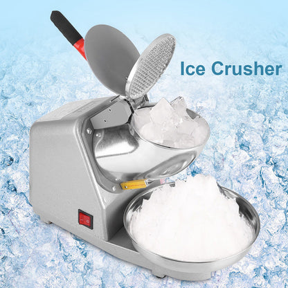 300W Electric Ice Crusher Shaver Machine Snow Cone Maker Shaved Ice Stainless Steel Shaving