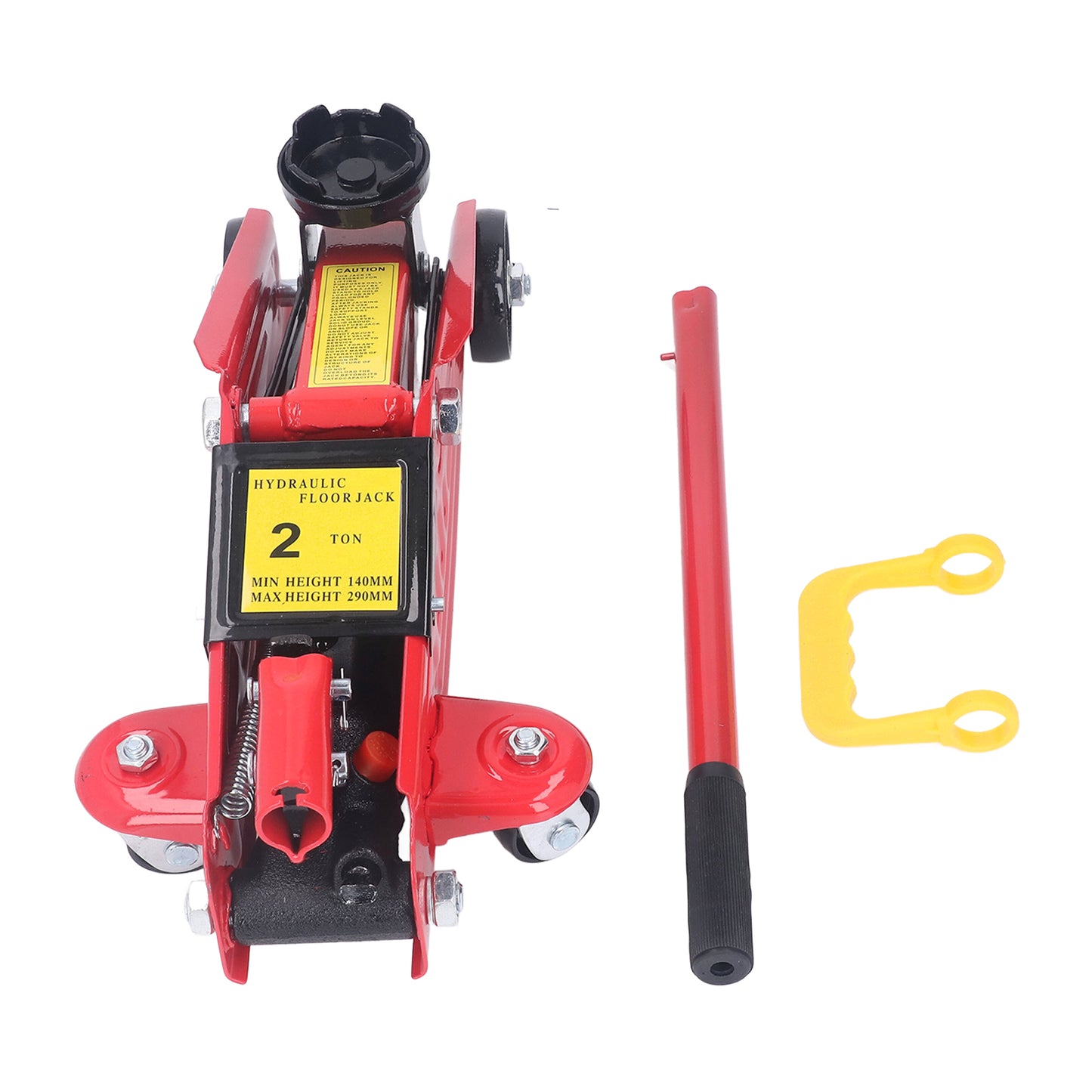 Floor Jack 2T Hydraulic Trolley Jack 140‑290mm with Swivel Wheels for Car