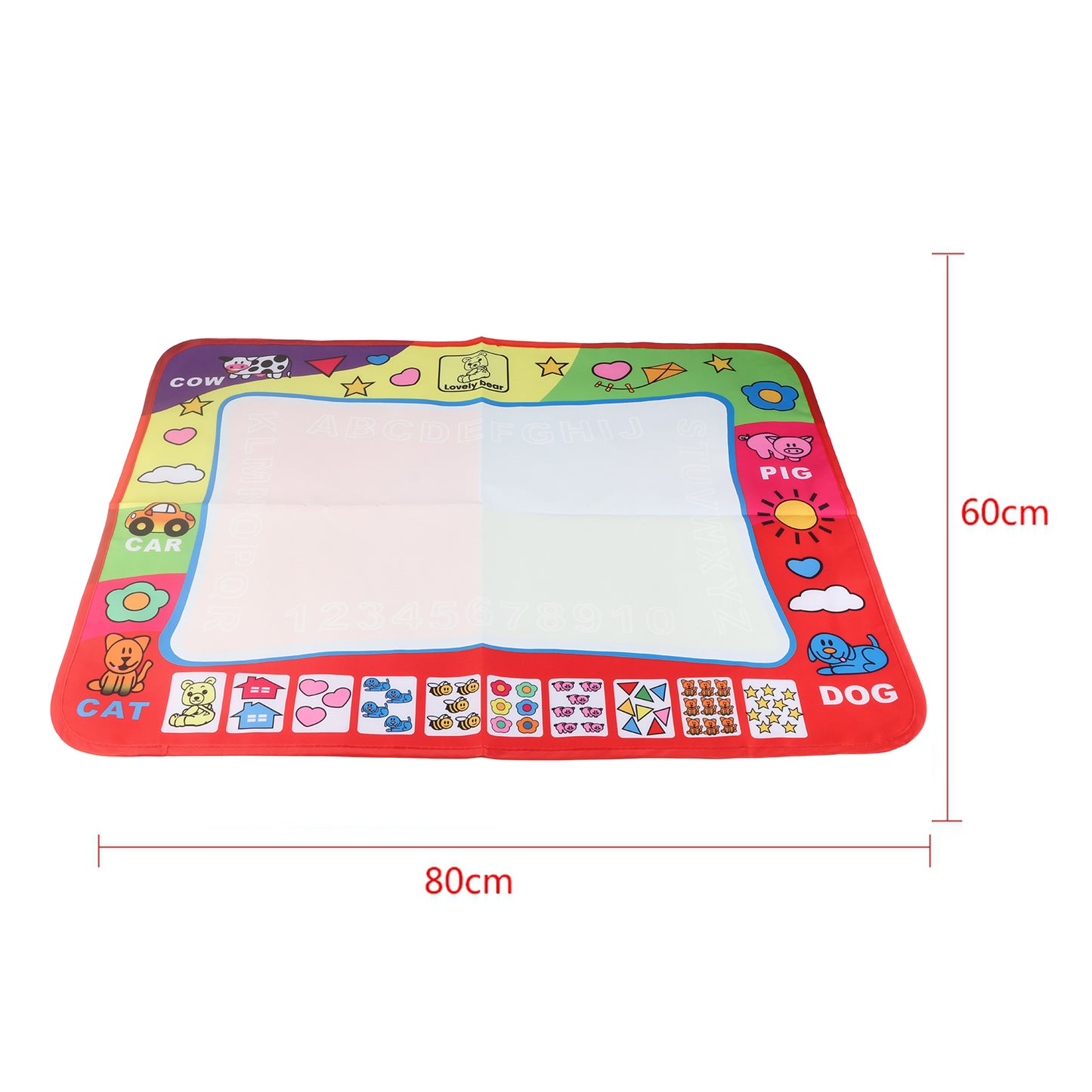 Magic Water Drawing Mat,4 Colors Water Painting Draw Writing Mat Kid Developmental Doodle Board Toy with Magic Pen