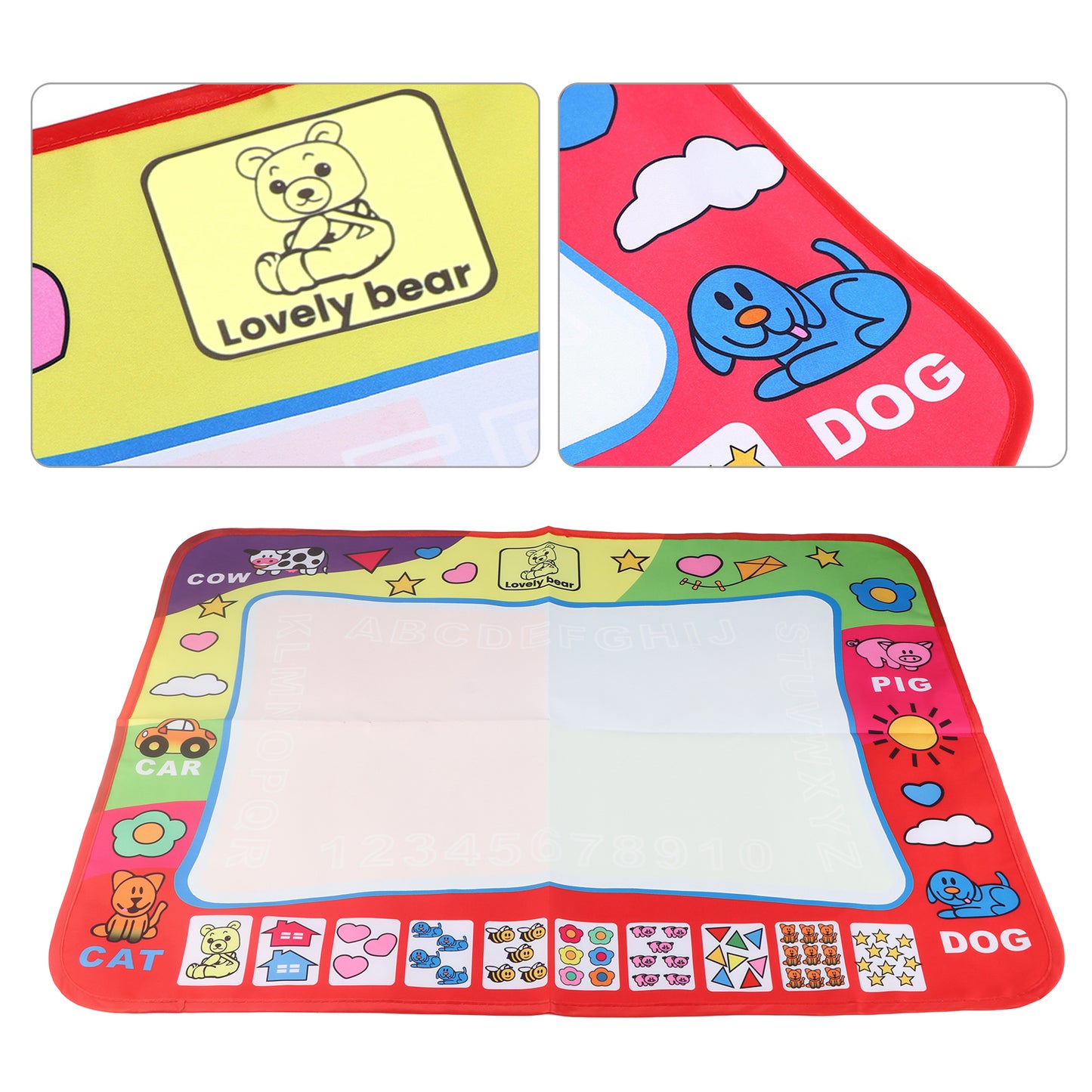 Magic Water Drawing Mat,4 Colors Water Painting Draw Writing Mat Kid Developmental Doodle Board Toy with Magic Pen