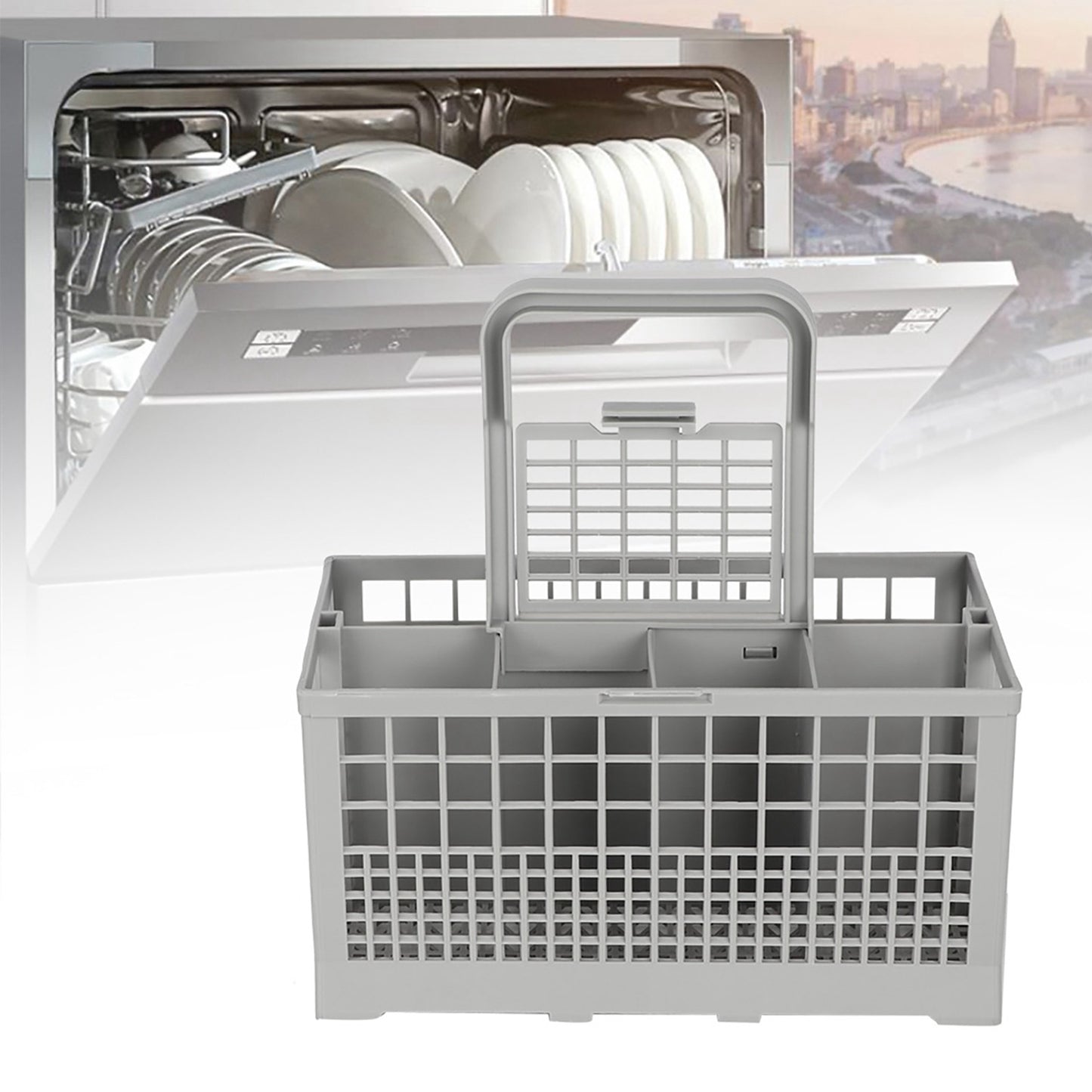 Dishwasher Basket, Universal With 8 Compartments Universal Cutlery Basket Firm  Dishwasher