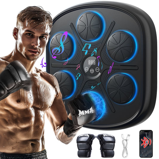 2024 Upgraded Adult Smart Music Boxing Machine, Electronic Boxing Machine with Boxing Gloves, Boxing Music Fitness Machine with Smart Display