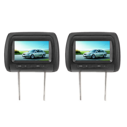 2pcs 7 in Wireless Control Adjustable Headrest LCD Video Monitor MP5 Display Black