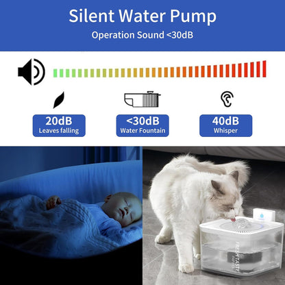 100oz/3L Pet Fountain,Cat Dog Automatic Water Fountain Dispenser, Cat Water Bowl W/ Filter