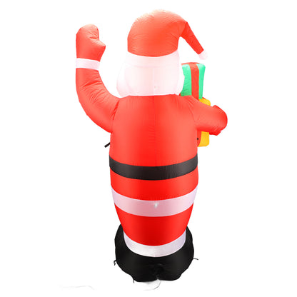 5ft Christmas Inflatables Outdoor Decorations Santa Claus With Gift Bag, Blow-Up Yard Christmas Decor With LED Lights Display