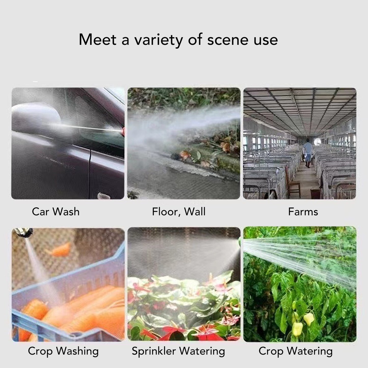 Cordless Pressure Washer, Cordless Power Washer With 6-in-1 Nozzles Portable Water Gun With 16.4FT Water Pipe For Patio Cleaning Car Washing Floor Cleaning