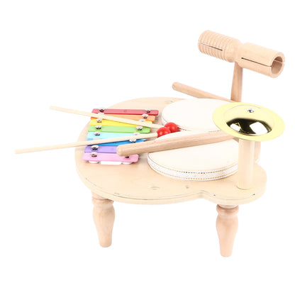 Toddler Drum Set, Xylophone Musical Instruments for Kids, Baby Drums Wood Montessori Music Toy