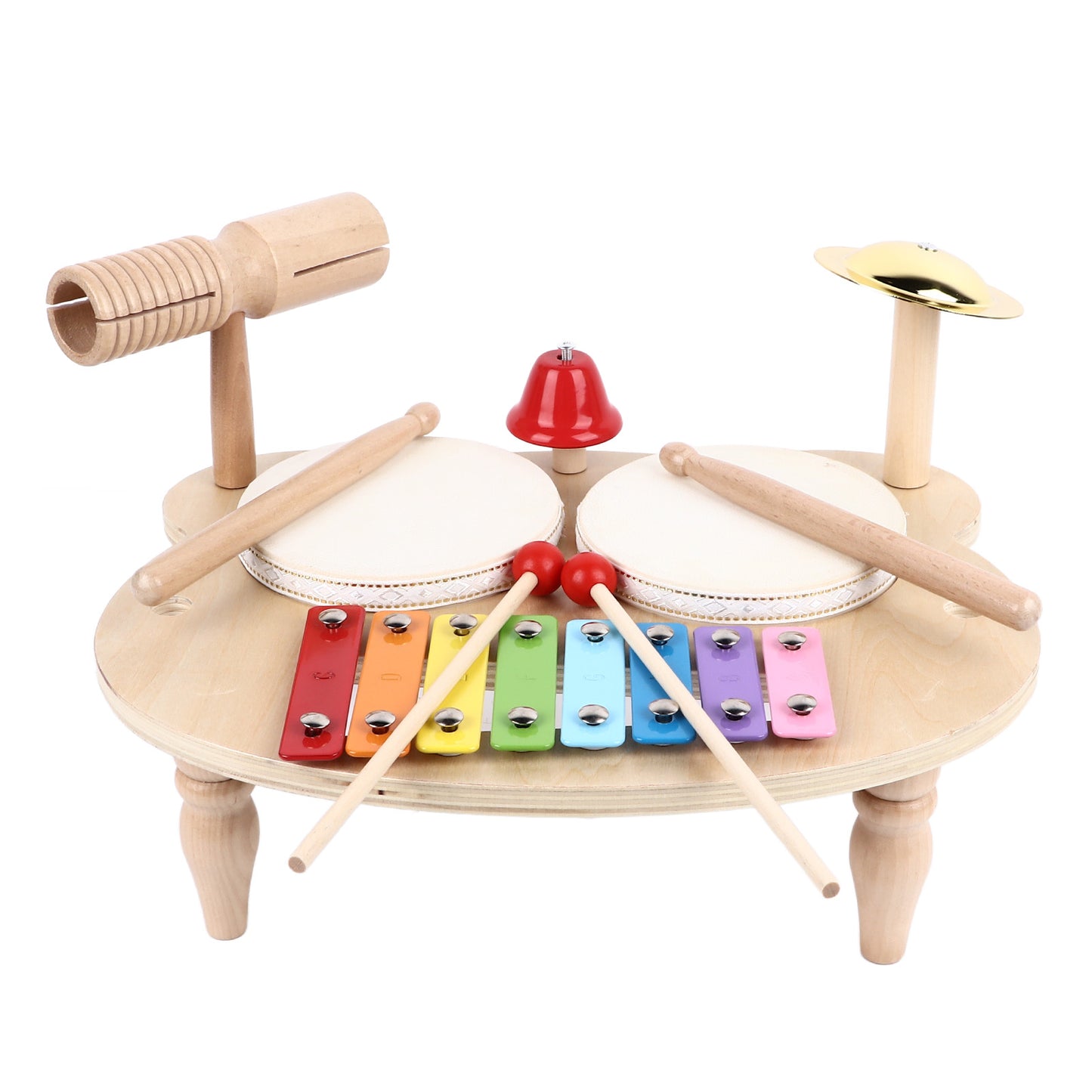 Toddler Drum Set, Xylophone Musical Instruments for Kids, Baby Drums Wood Montessori Music Toy