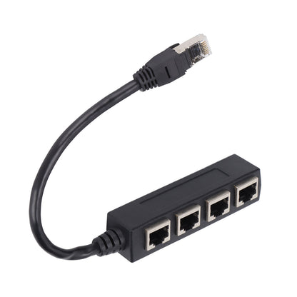 Zerone Ethernet Adapter,1 to 4 Port Cable Adapter,RJ45 Splitter Adapter 1 to 4 Port Transmission Excellent Connection Network Cable Adapter