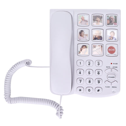 Big Button Telephone, Easy To Read Amplified Photo Memory Corded Landline For Seniors Elderly