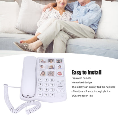 Big Button Telephone, Easy To Read Amplified Photo Memory Corded Landline For Seniors Elderly