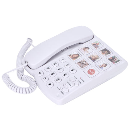 Big Button Telephone, Easy To Read Amplified Photo Memory Corded Landline For Seniors Elderly