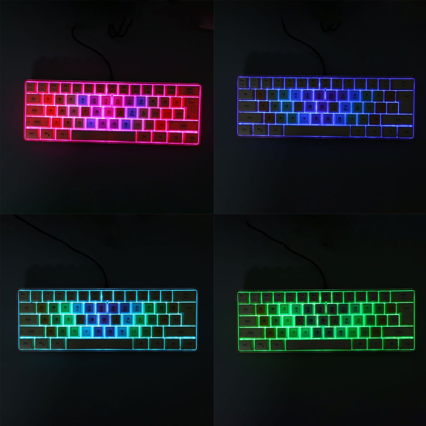 61 Keys Mechanical Keyboard, Wired Mechanical Keyboard Beautiful Small 61 Keys RGB Backlight For Office Work