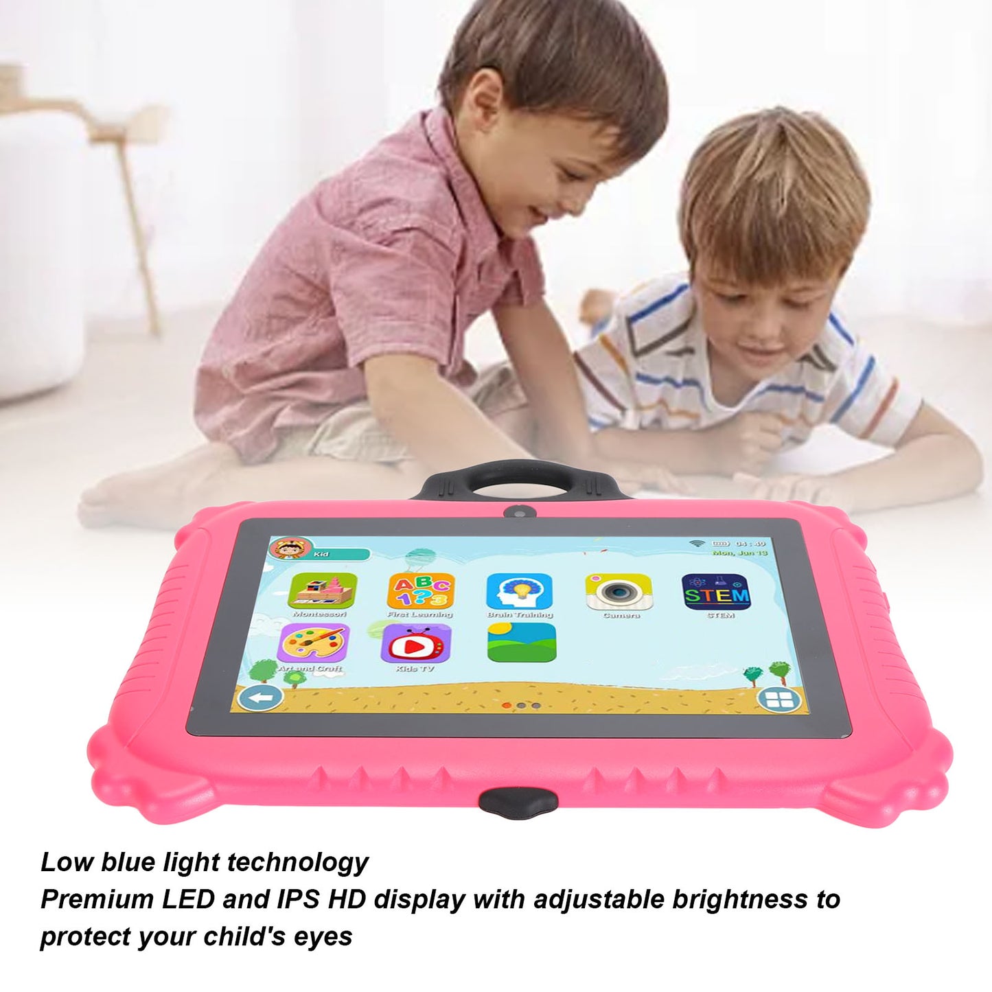 7" Kids Tablets, Android 11 Tablets for Kids Pre-Installed Learning Tablet Apps with 2GB RAM 32GB ROM Bluetooth WiFi Supports 128GB Expansion for Toddlers Children (Pink)