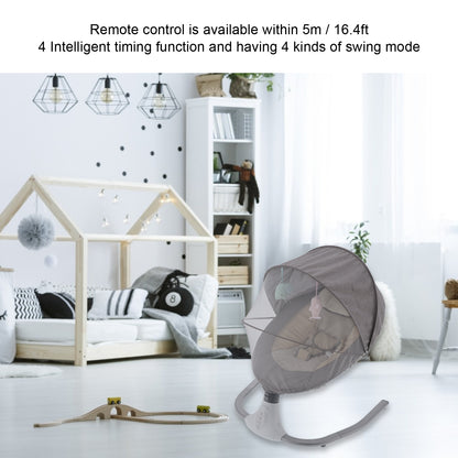 Electric Baby Swing, Infant Swing Rocker with Remote Control, 5 Sway Speeds, Bluetooth Music, Grey