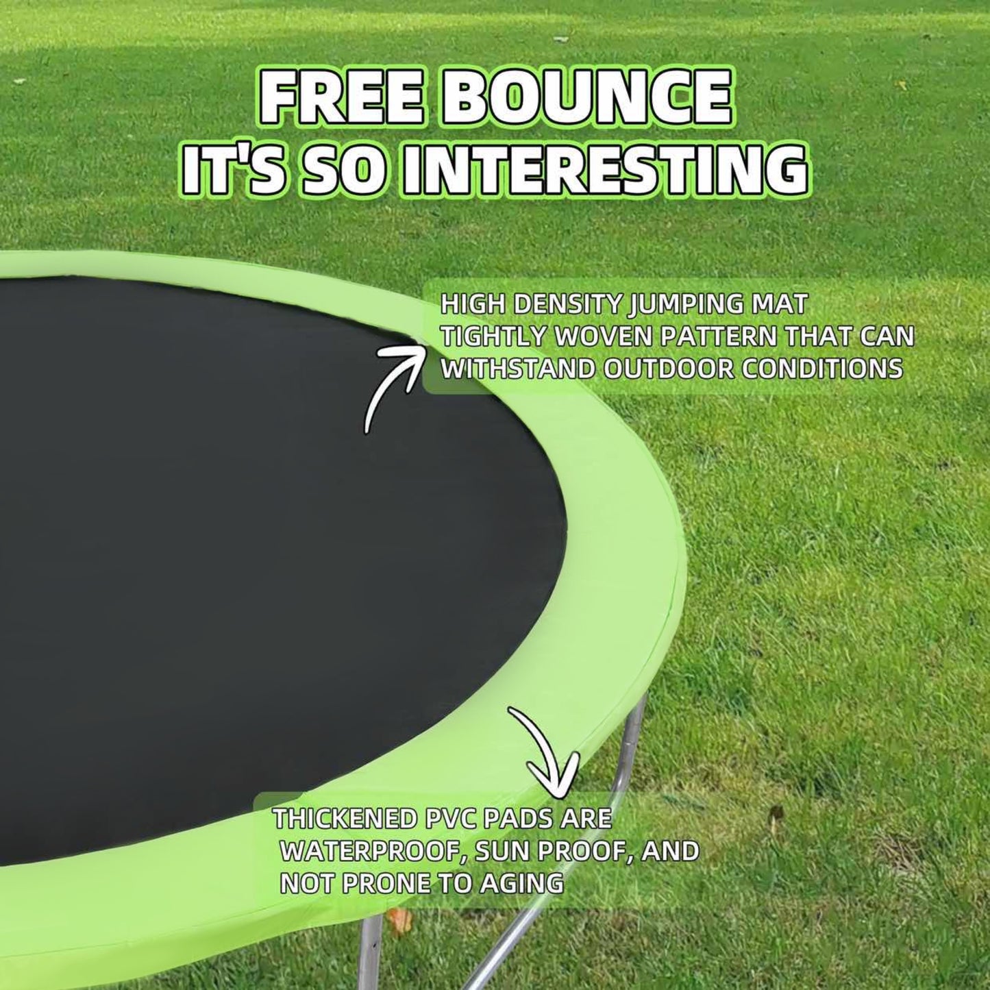 FAGINEY 12FT Trampoline High-Durability Safe and Large Backyard Trampoline with Enclosure Net and Ladder, Perfect for Kids and Adults, 400lbs Weight capacity - Ideal for Outdoor Fun and Exercise