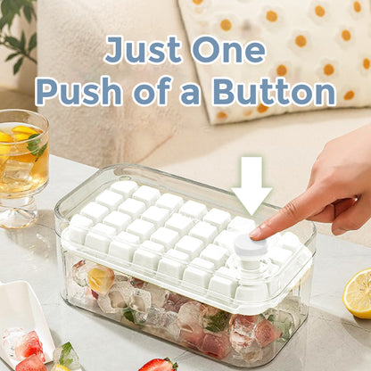 64 Nuggets Ice Cubes Molds,Silicone Ice Cube Trays with Lid & Ice Scoop, Ice Freezer Container, for Whiskey,Cocktail,White