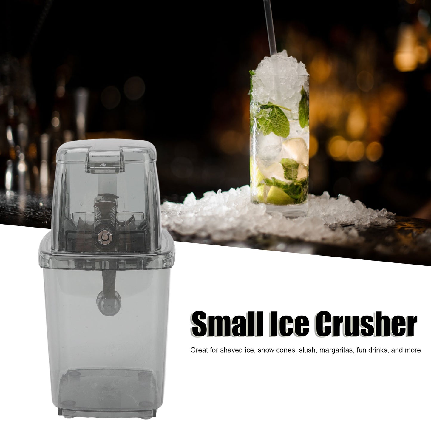 Manual Ice Crusher, Fast Ice Crusher Shaver Household For Parties Grey