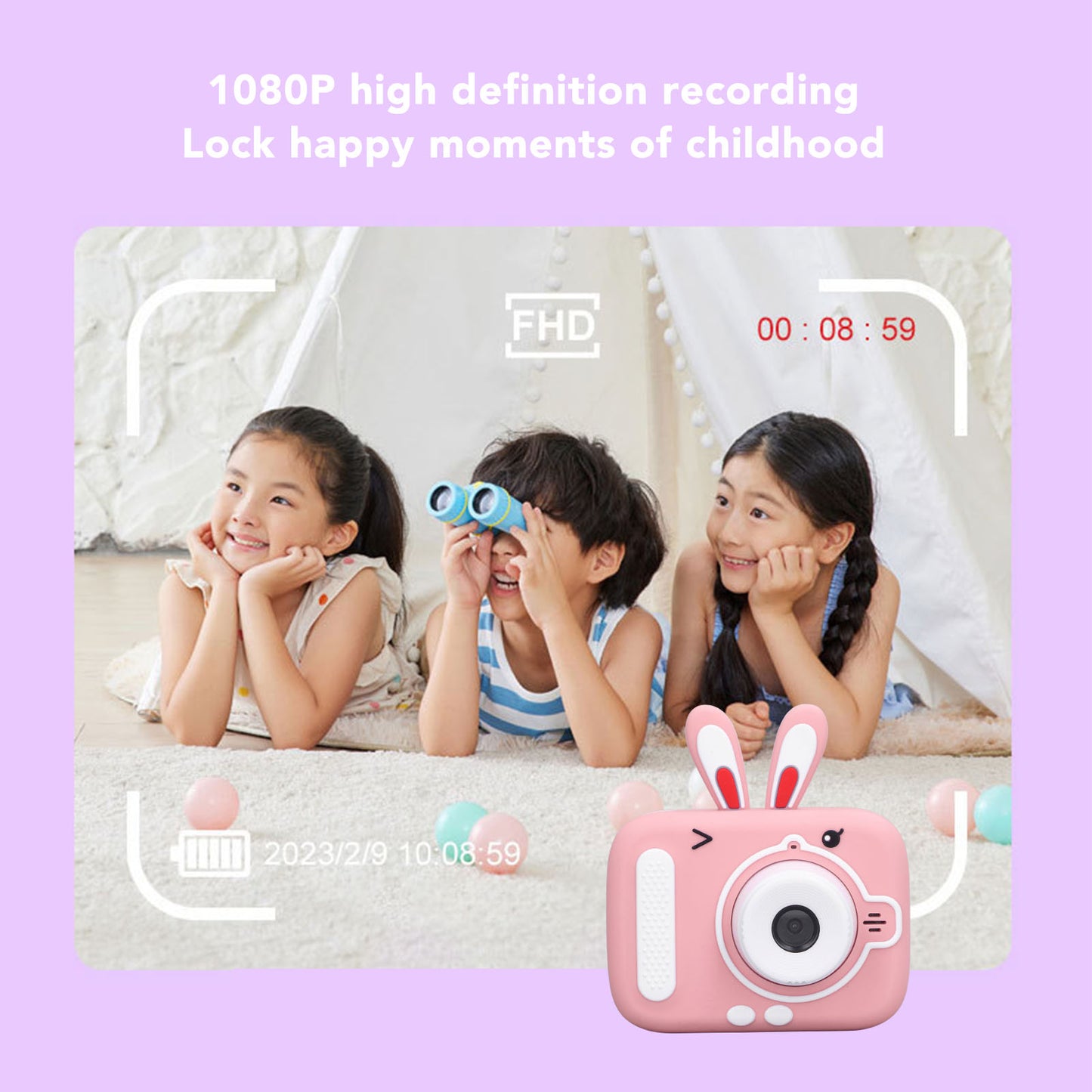 Kids Camera for Kids Girls Boys 2.0inch Toy Camera with 1080P HD Screen & 32GB SD Card Perfect Birthday Gift Christmas Gift for 5-12 Years Old Pink