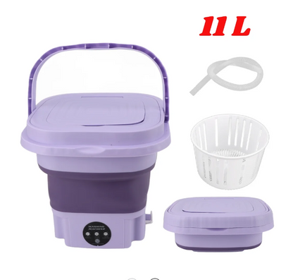 Portable Washing Machine, 11L Compact 3 Modes Automatic Foldable Bucket Washing Machine, Mini Washer and Dryer with High Capacity for Travel, Apartment, Camping & Rv