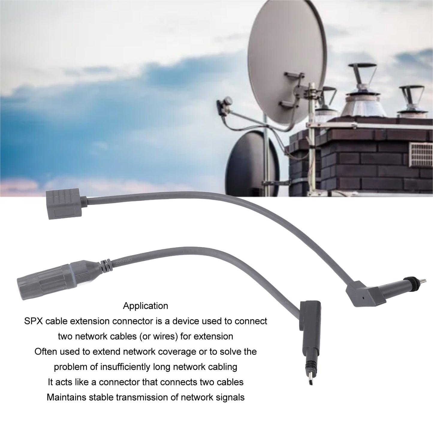 Satellite Network Extension Cable, 1200Mbps Stable Power Supply SPX To RJ45 Adapter Cable Easy Installation Tensile For Satellite Dish