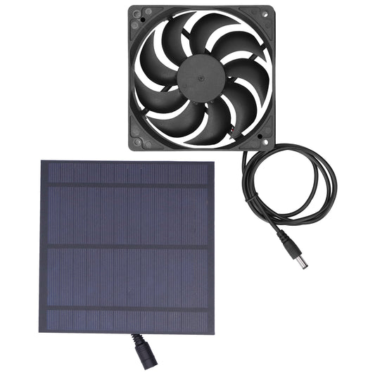 Solar Panel Cooling Fan,Solar Powered Fan,5W Solar Panel Board with Ventilation Fan for Greenhouse Pet House Kennel Cooling