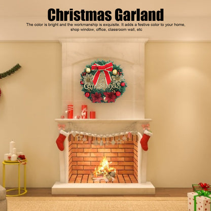 Christmas Garland Simulation Wreath for Living Room Office Front Door