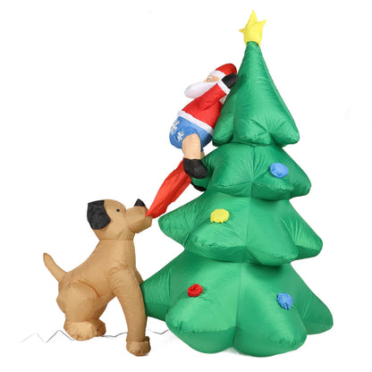 6FT Christmas Inflatable Tree With LED Lights For Garden Indoor Outdoor Dog Bite Old Man's Christmas Decoration