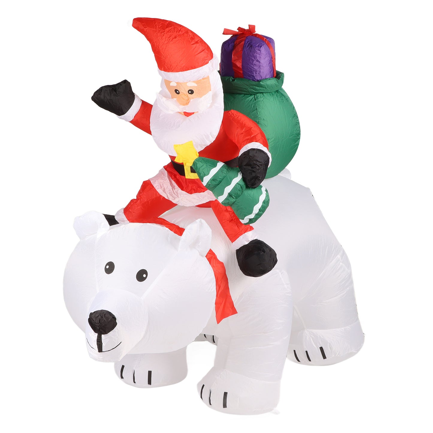 7x5.5FT Christmas Inflatables Santa Clause Riding Bear With Shaking Head Outdoor Decorations With LED Lights For Xmas Holiday Party Indoor Garden Lawn Decor