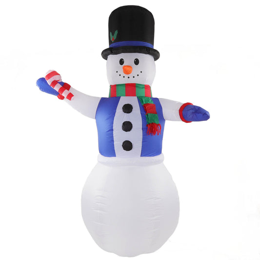 8FT Christmas Inflatables Snowman Outdoor Yard Decor With Rotating LED Lights Christmas Blow Up Garden Decorations