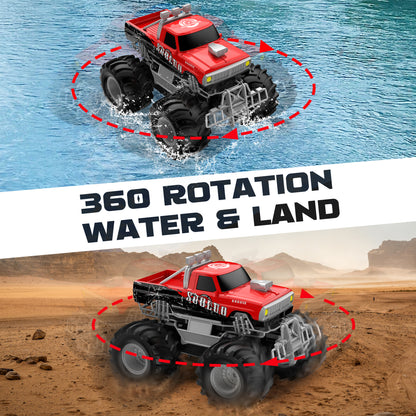 RC Cars for Water Land 1:16 Amphibious Remote Control Cars for Boys Girls 4-7, Waterproof Monster Truck All Terrain Off-Road Pool Toys Remote Control Boat Gifts for Kids Age 5 6 7 8 9 10