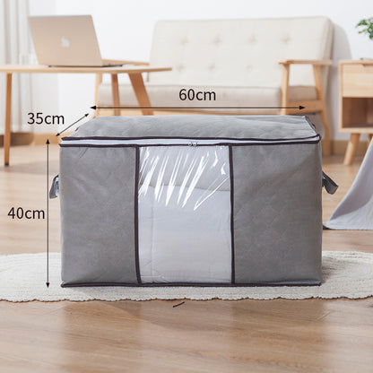 90L Large Clothes Storage, 4 Pack Foldable Closet Storage Bags with Handles (Gray)