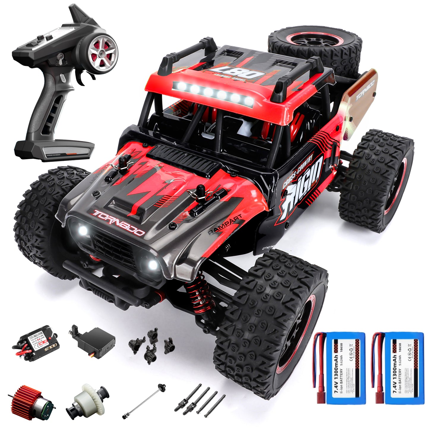 FAGINEY All Terrain Fast RC Cars 1:14 for Adults Kids 40MPH High Speed RC Trucks 4WD 2 Batteries 40 Mins Play Remote Control Car