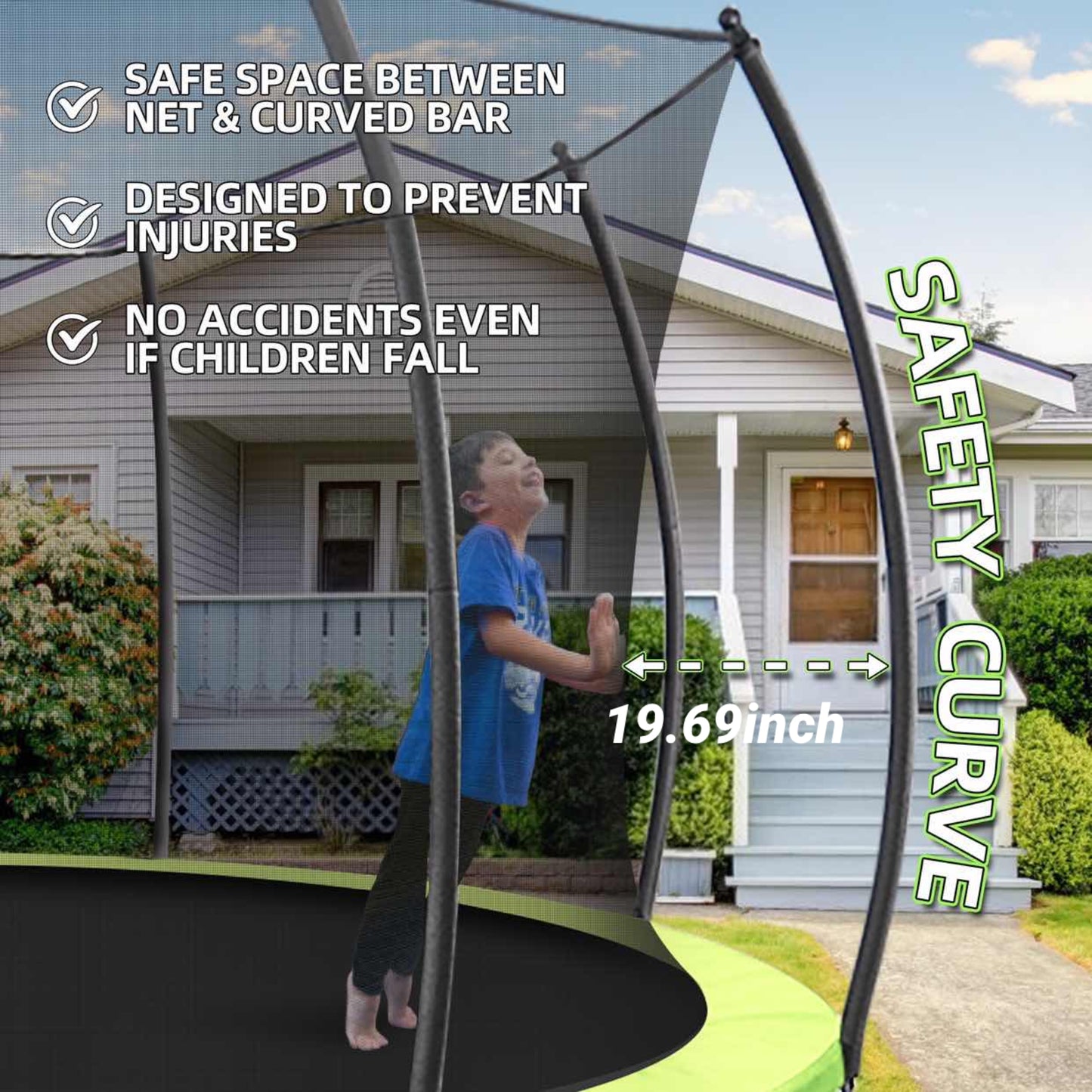 FAGINEY 12FT Trampoline High-Durability Safe and Large Backyard Trampoline with Enclosure Net and Ladder, Perfect for Kids and Adults, 400lbs Weight capacity - Ideal for Outdoor Fun and Exercise