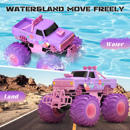 RC Cars for Water Land 1:16 Amphibious Remote Control Cars for Boys Girls 4-7, Waterproof Monster Truck All Terrain Off-Road Pool Toys Remote Control Boat Gifts for Kids Age 5 6 7 8 9 10