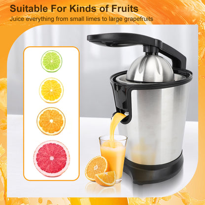 Fyydes Electric Citrus Juicer for Orange, Lemon, Grapefruit Juicer with Stainless Steel Filter and Professional Soft Grip Handle, 180W