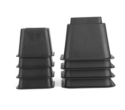 8Pcs Black Bed Risers Set Chair Furniture Raisers Heavy Duty Bed Lift Blocks Adjustable Elephant Feet to 8, 5 Or 3 inches in Height for Home Furniture Bed Couch Sofa Table