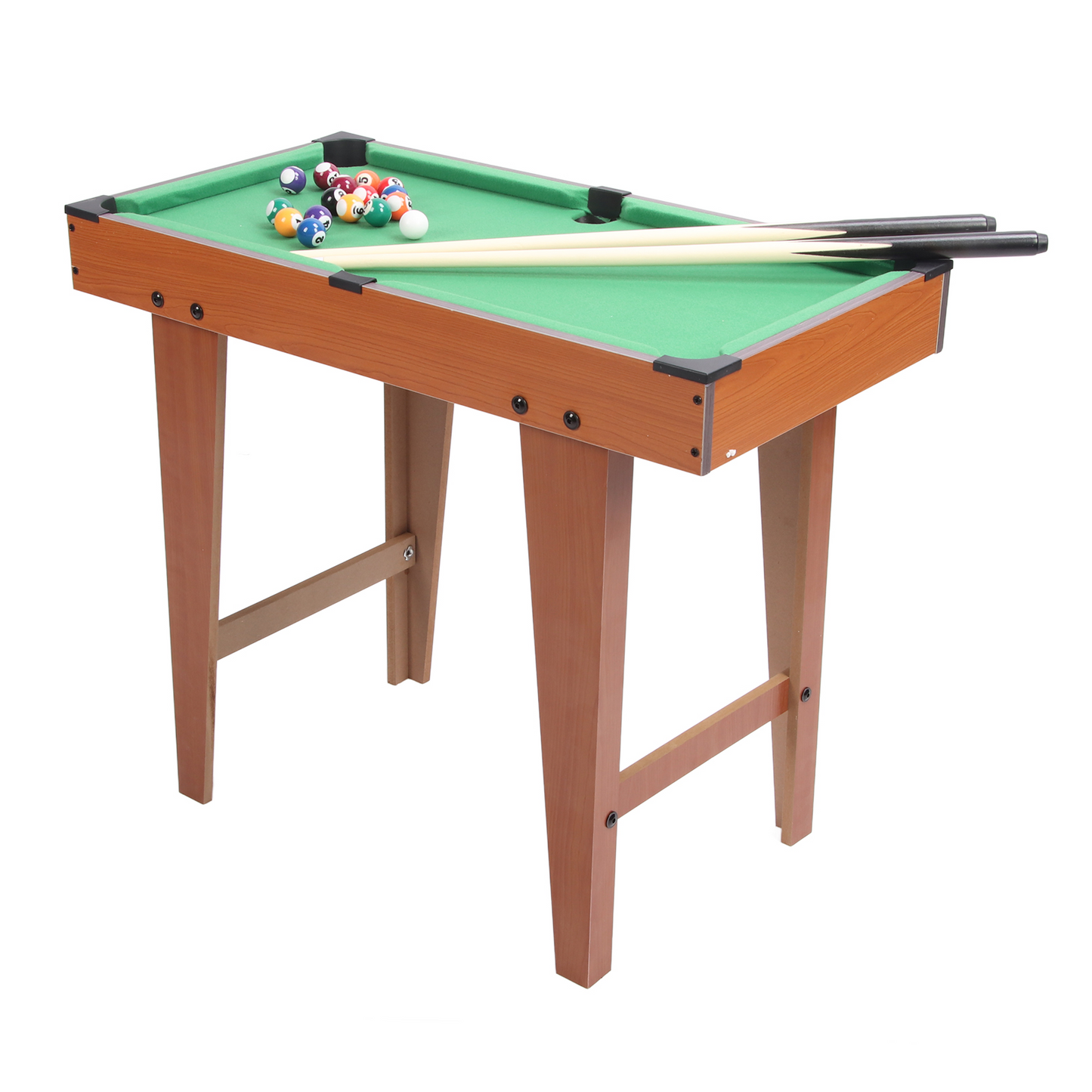 Pool Table for Kids, 27"Lx14.6"Wx23.6"H Mini Billiards Table, Compact Wood Billiard Pool Table, Portable Pool Game Table Set with 16 Balls, 2 Cue Sticks, Chalk, Brush, Triangle for Game Room Family