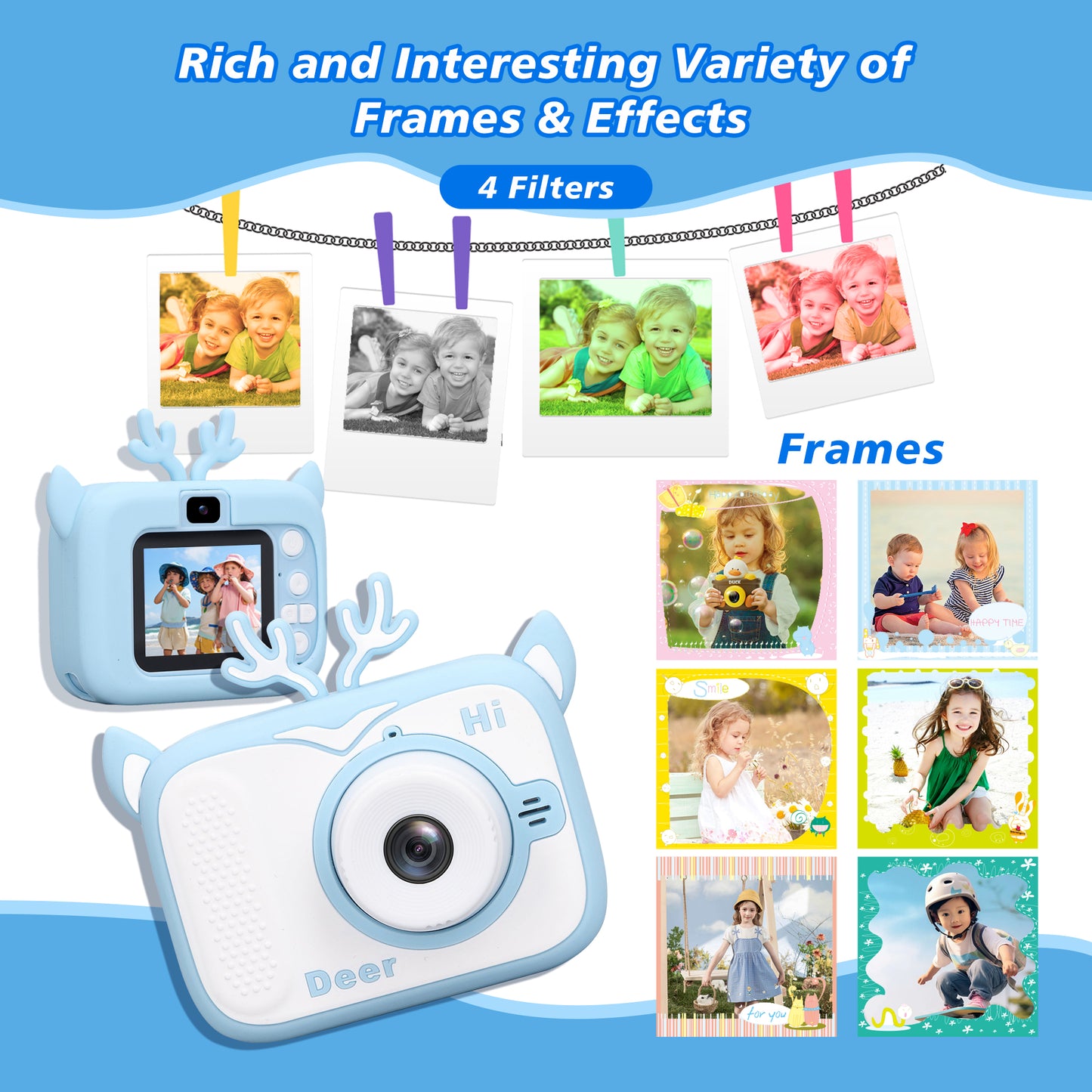 Kids Camera for Boys Girls 3-12 Years Old, 1080p HD Video Camera with 32GB SD Card & Card Reader for Toddler Digital Camera Toy Gifts for Christmas Birthday