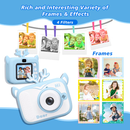 Kids Camera for Boys Girls 3-12 Years Old, 1080p HD Video Camera with 32GB SD Card & Card Reader for Toddler Digital Camera Toy Gifts for Christmas Birthday