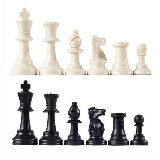 Heavy Weight Chess Game Set for Schools,Chess Board Game International Chess Pieces Complete Chessmen Set Black & White